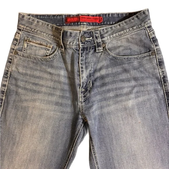 Rock & Roll Cowboy Double Barrel Straight Jeans Cropped Size 31 - Picture 2 of 5